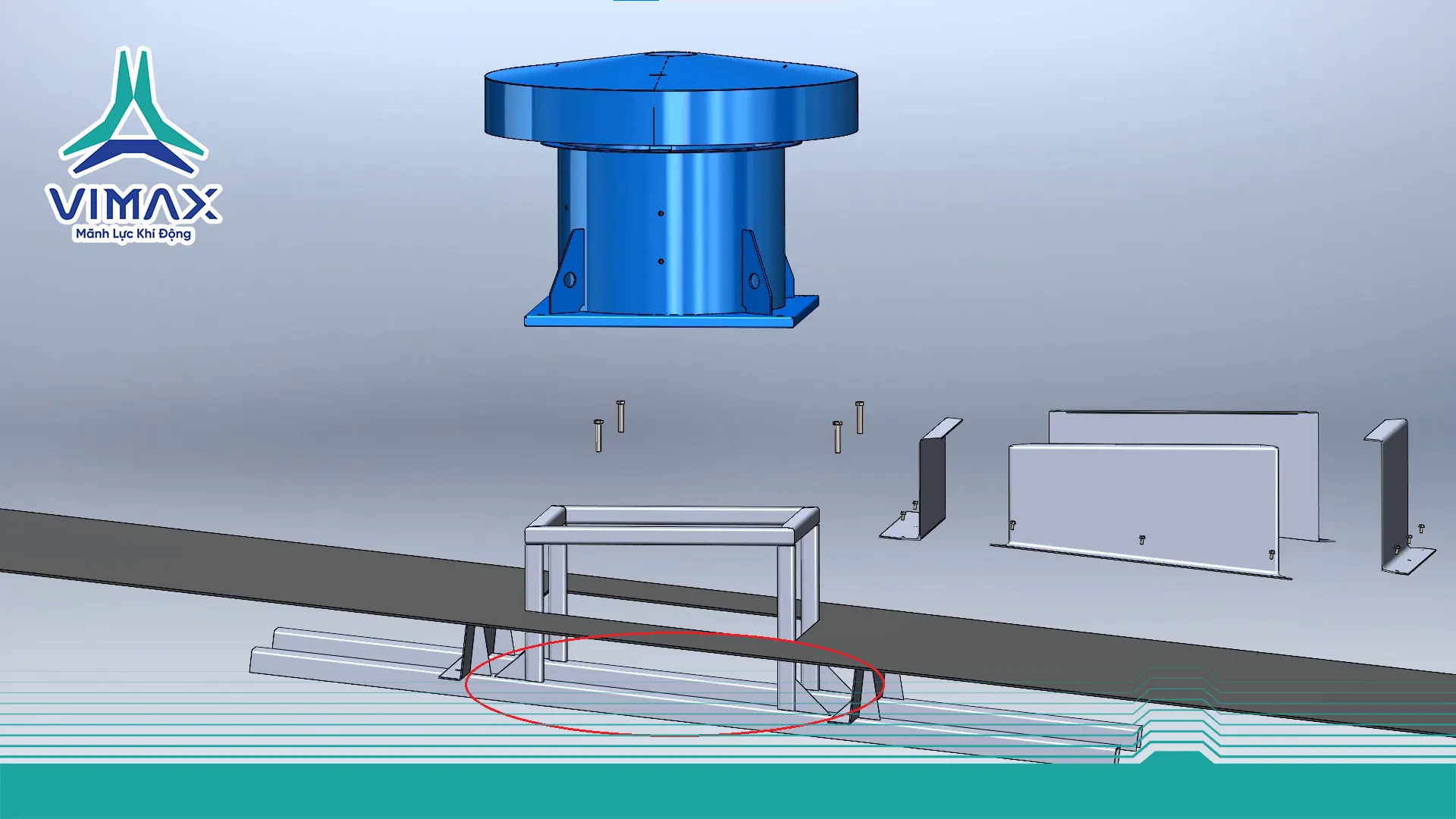 QUẠT HƯỚNG TRỤC GẮN MÁI – QUY TRÌNH LẮP ĐẶT CHUẨN KỸ THUẬT CHO NHÀ XƯỞNG CÔNG NGHIỆP 3 Lắp đặt quạt hướng trục gắn mái