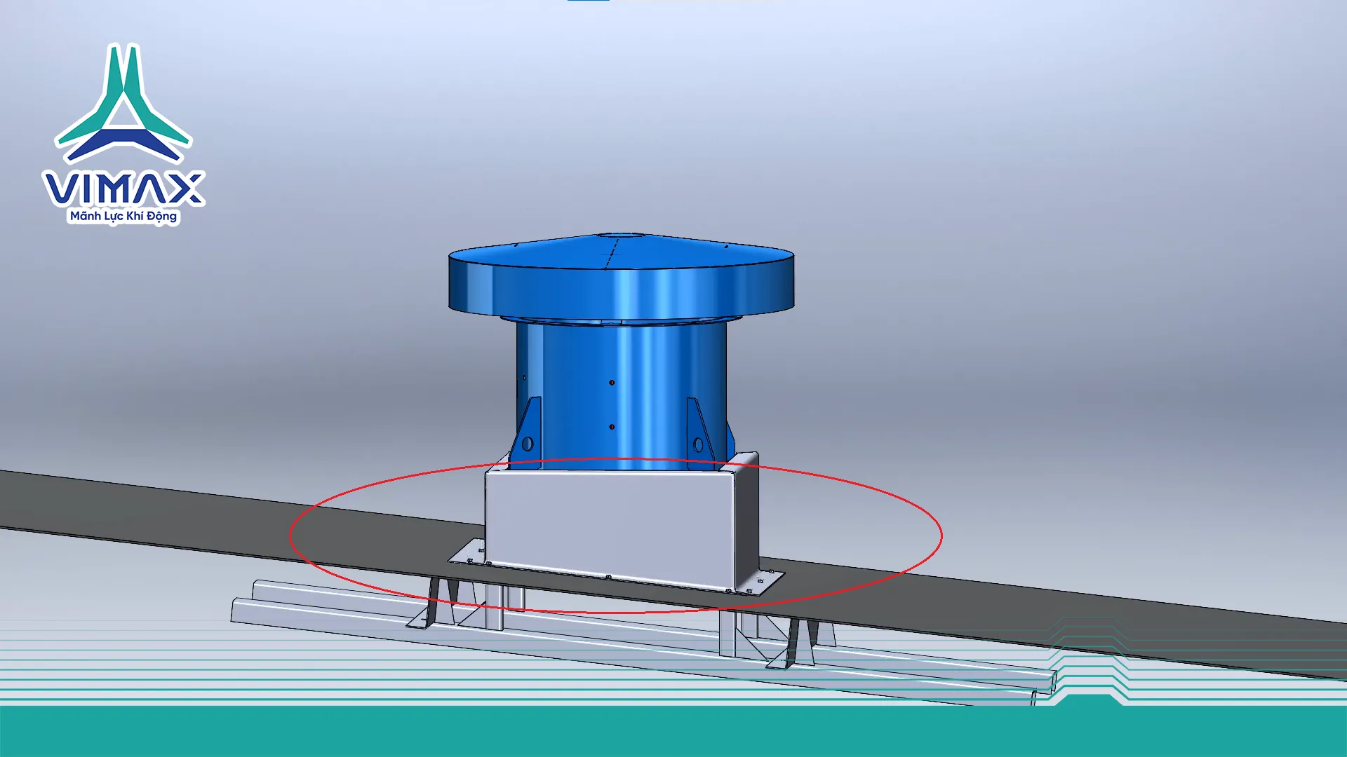 QUẠT HƯỚNG TRỤC GẮN MÁI – QUY TRÌNH LẮP ĐẶT CHUẨN KỸ THUẬT CHO NHÀ XƯỞNG CÔNG NGHIỆP 6 Lắp đặt quạt hướng trục gắn mái