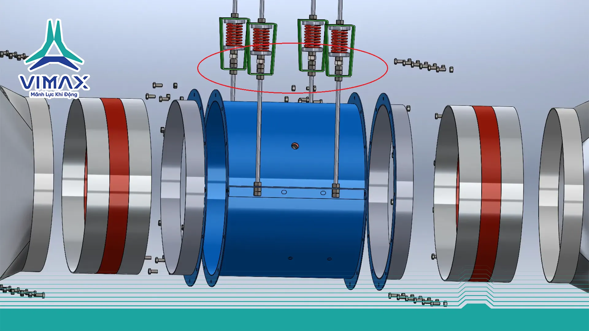 quạt hướng trục treo trên xà gồ