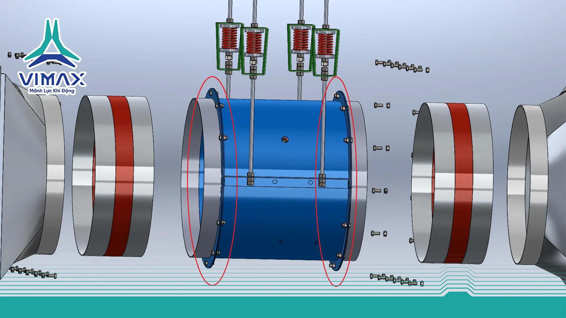 quạt hướng trục treo trên xà gồ