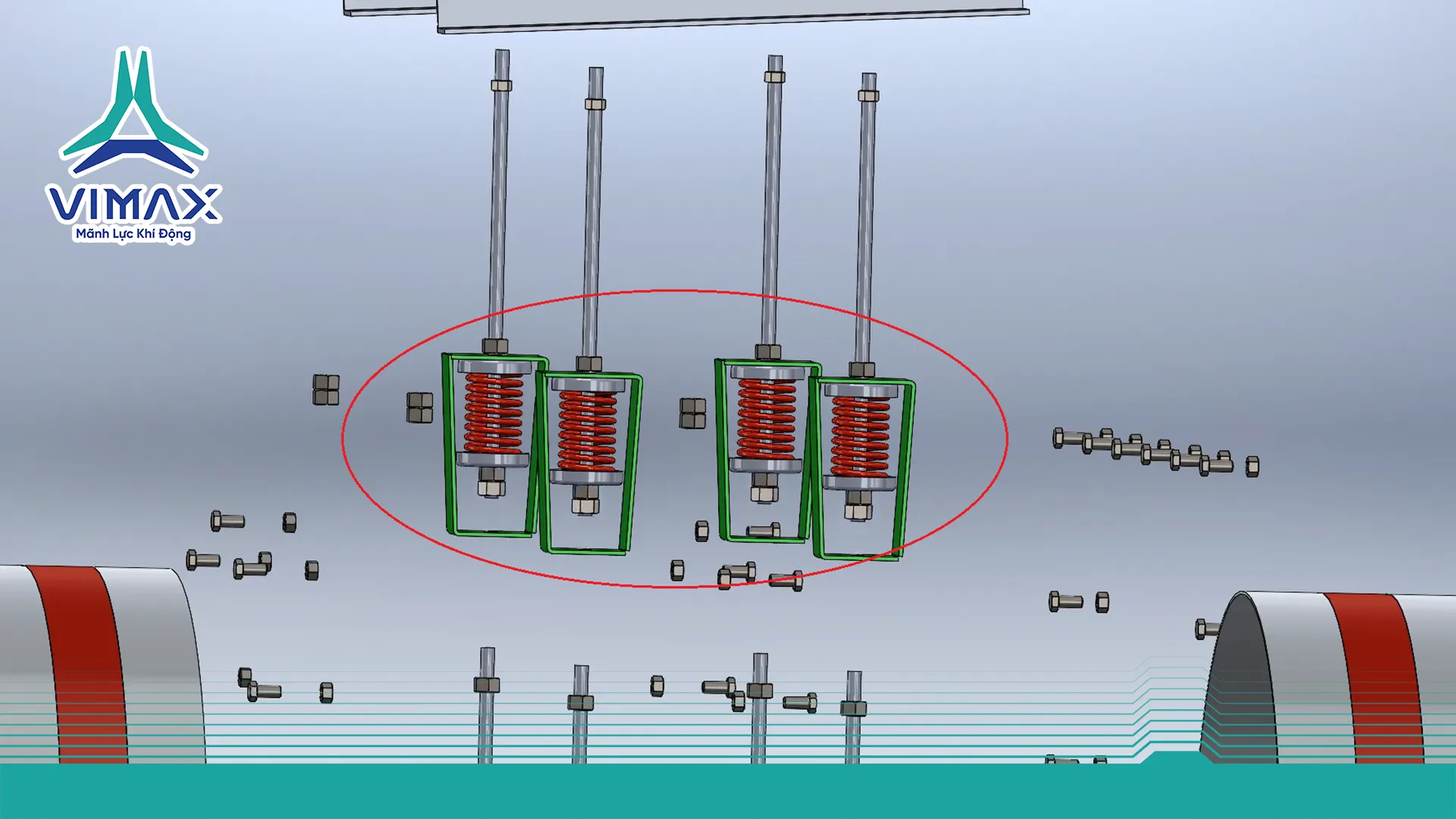 quạt hướng trục treo trên xà gồ