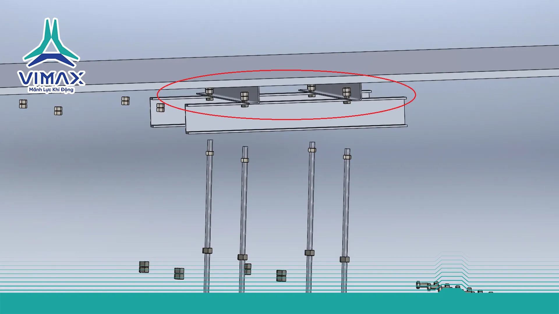 quạt hướng trục treo trên xà gồ