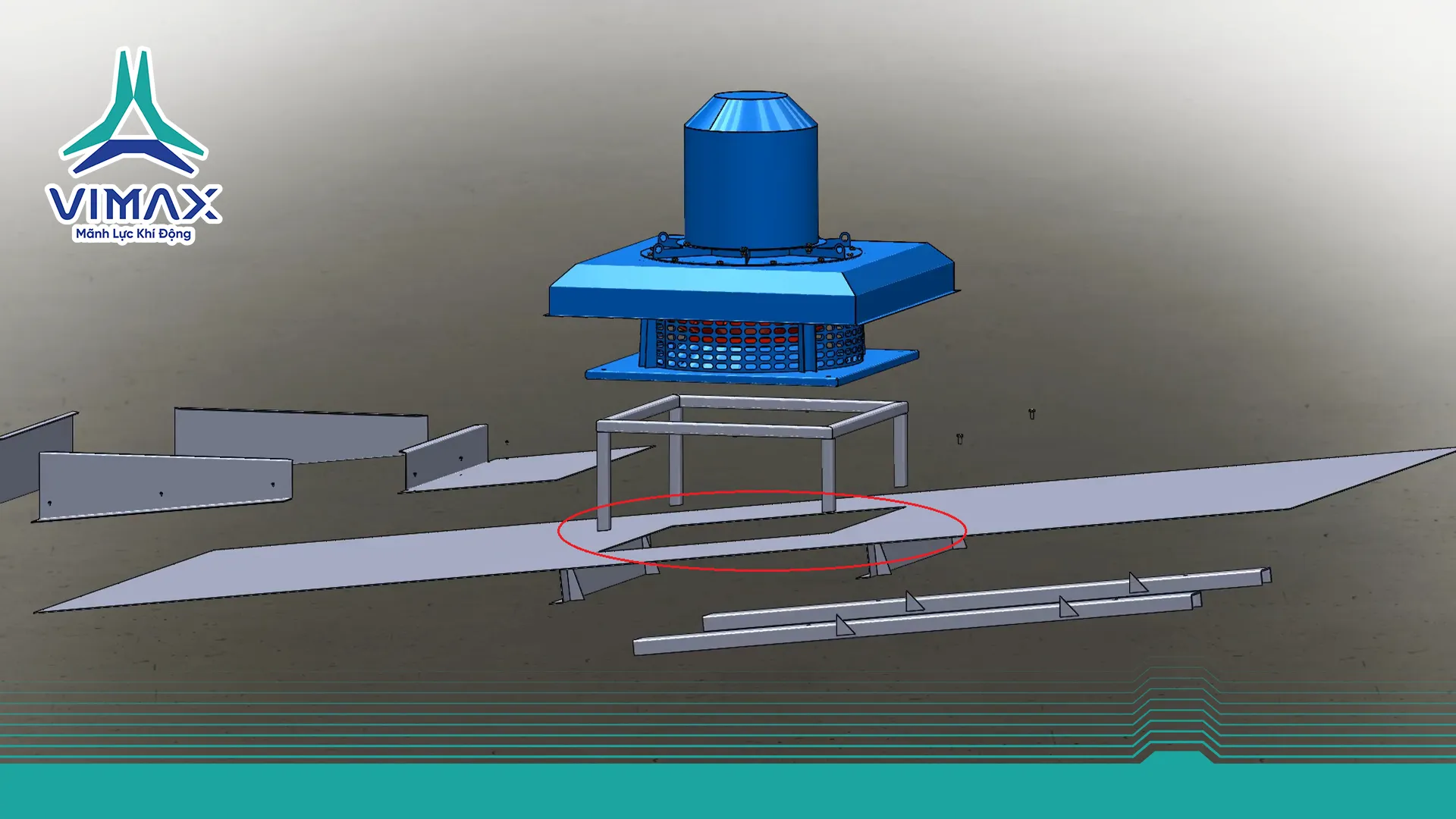 quạt ly tâm gắn mái