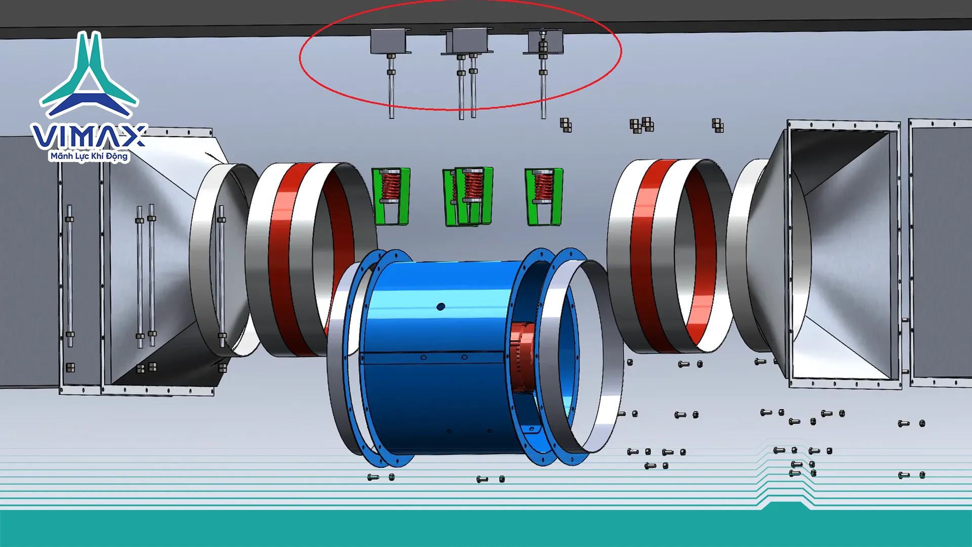 quạt hướng trục treo trần bê tông